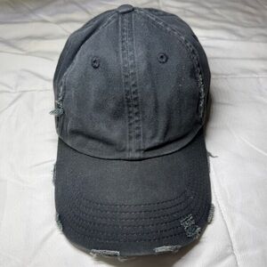 Gently used black distressed hat